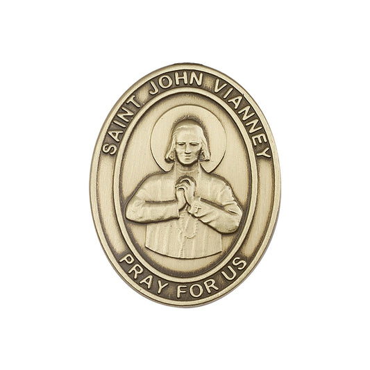 Gold Oxide St. John Vianney Visor Clip - 6982VG