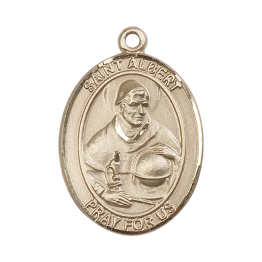 14kt Gold St. Albert the Great Medal - Large