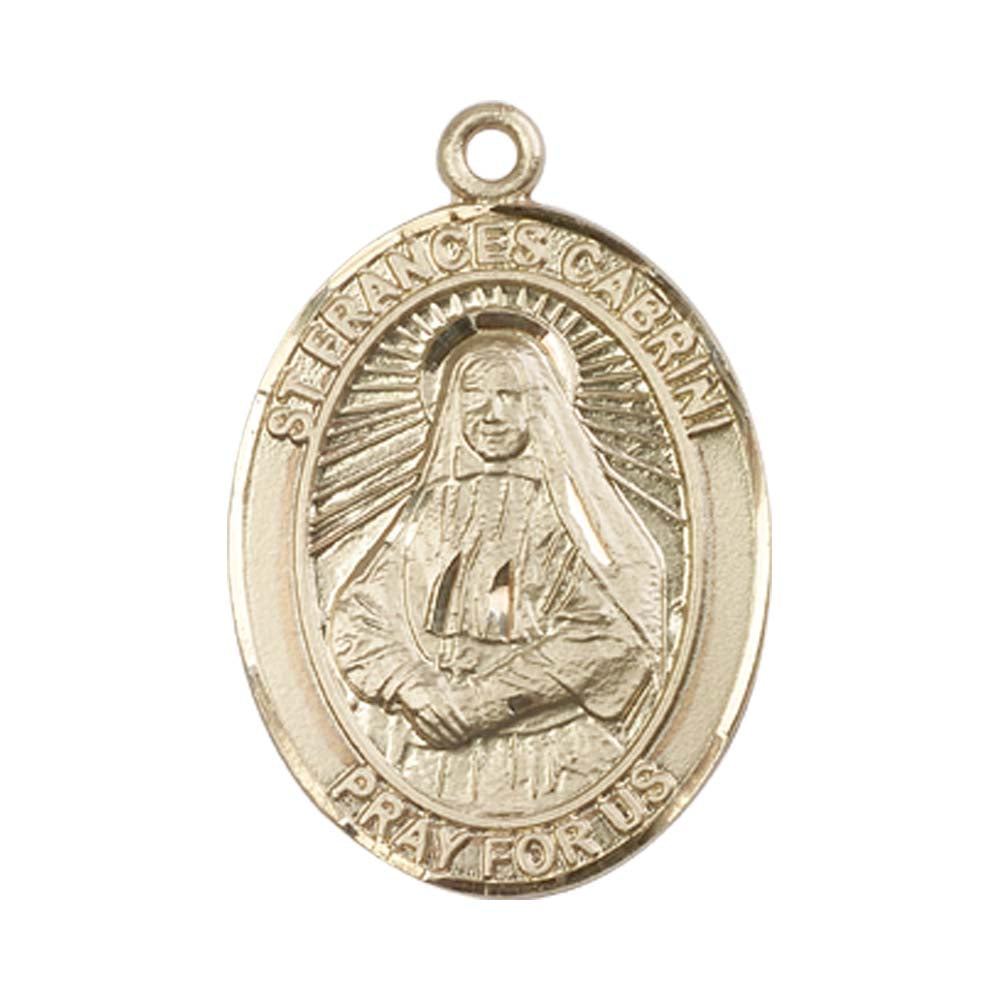 14kt Gold St. Frances Cabrini Medal - Large