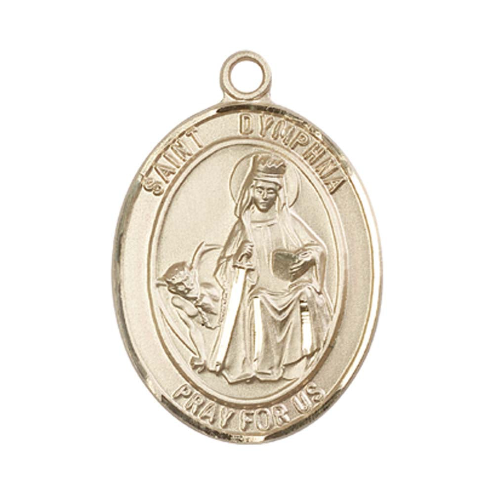 14kt Gold St. Dymphna Medal - Large