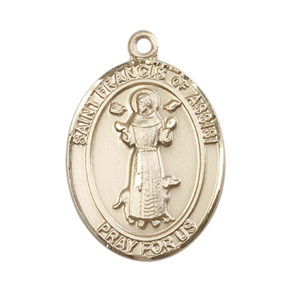 14kt Gold St. Francis of Assisi Medal - Large