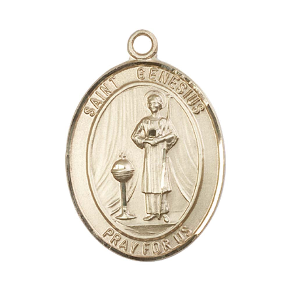 14kt Gold St. Genesius of Rome Medal - Large