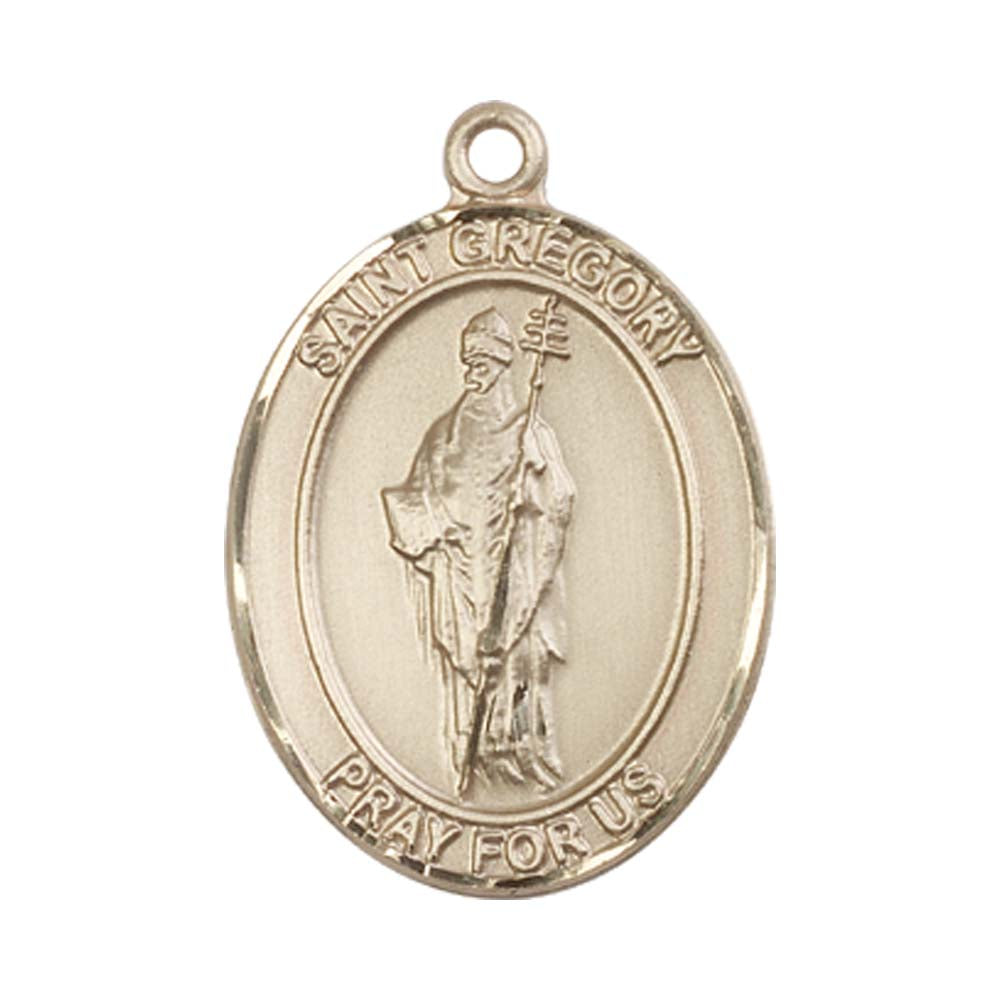 14kt Gold St. Gregory the Great Medal - Large
