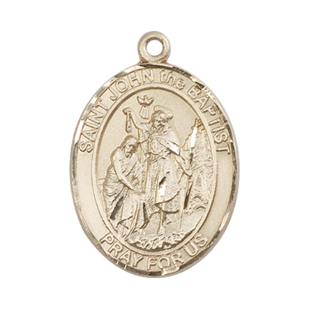 14kt Gold St. John the Baptist Medal - Large