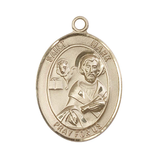 14kt Gold St. Mark the Evangelist Medal - Large