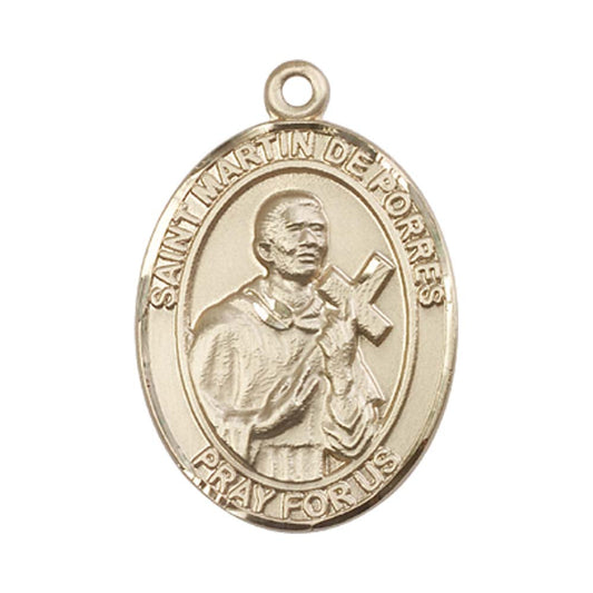 14kt Gold St. Martin de Porres Medal - Large