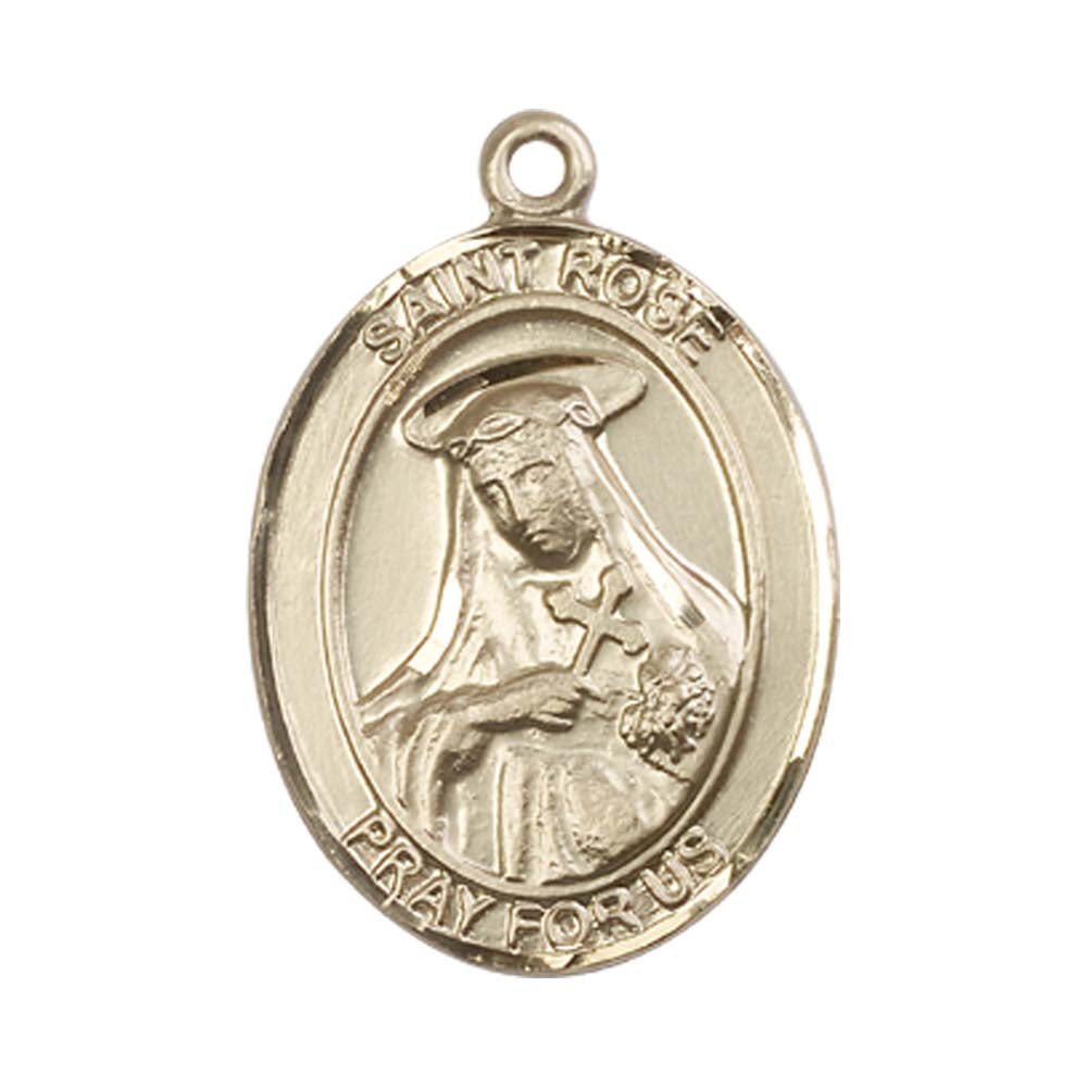 14kt Gold St. Rose of Lima Medal - Large