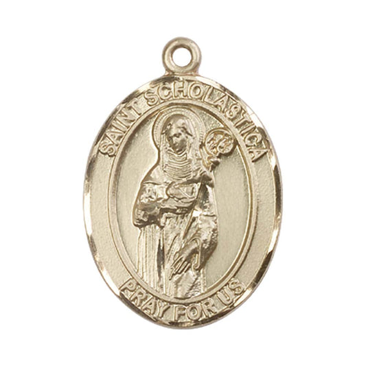 14kt Gold St. Scholastica Medal - Large