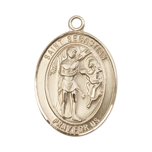 14kt Gold St. Sebastian Medal - Large