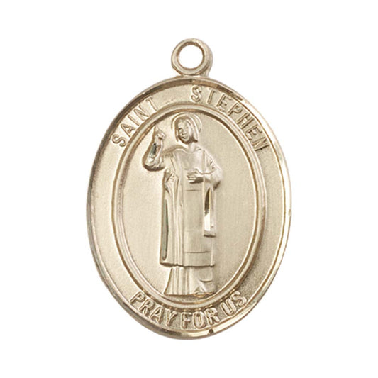 14kt Gold St. Stephen the Martyr Medal - Large