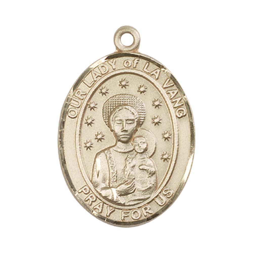 14kt Gold O/L of La Vang Medal - Large