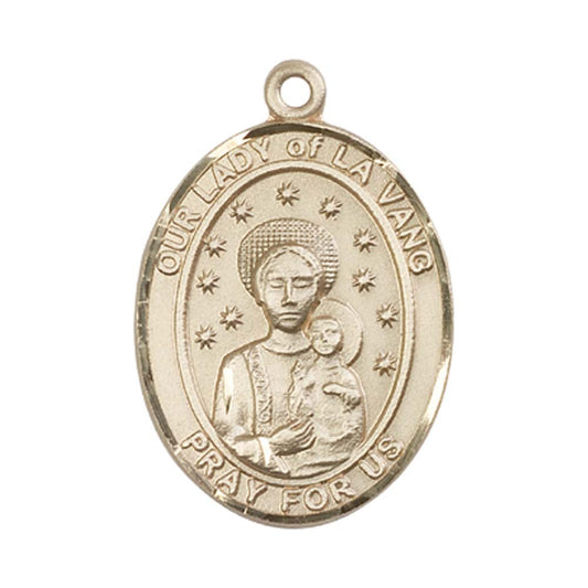14kt Gold O/L of La Vang Medal - Large