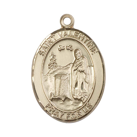 14kt Gold St. Valentine of Rome Medal - Large