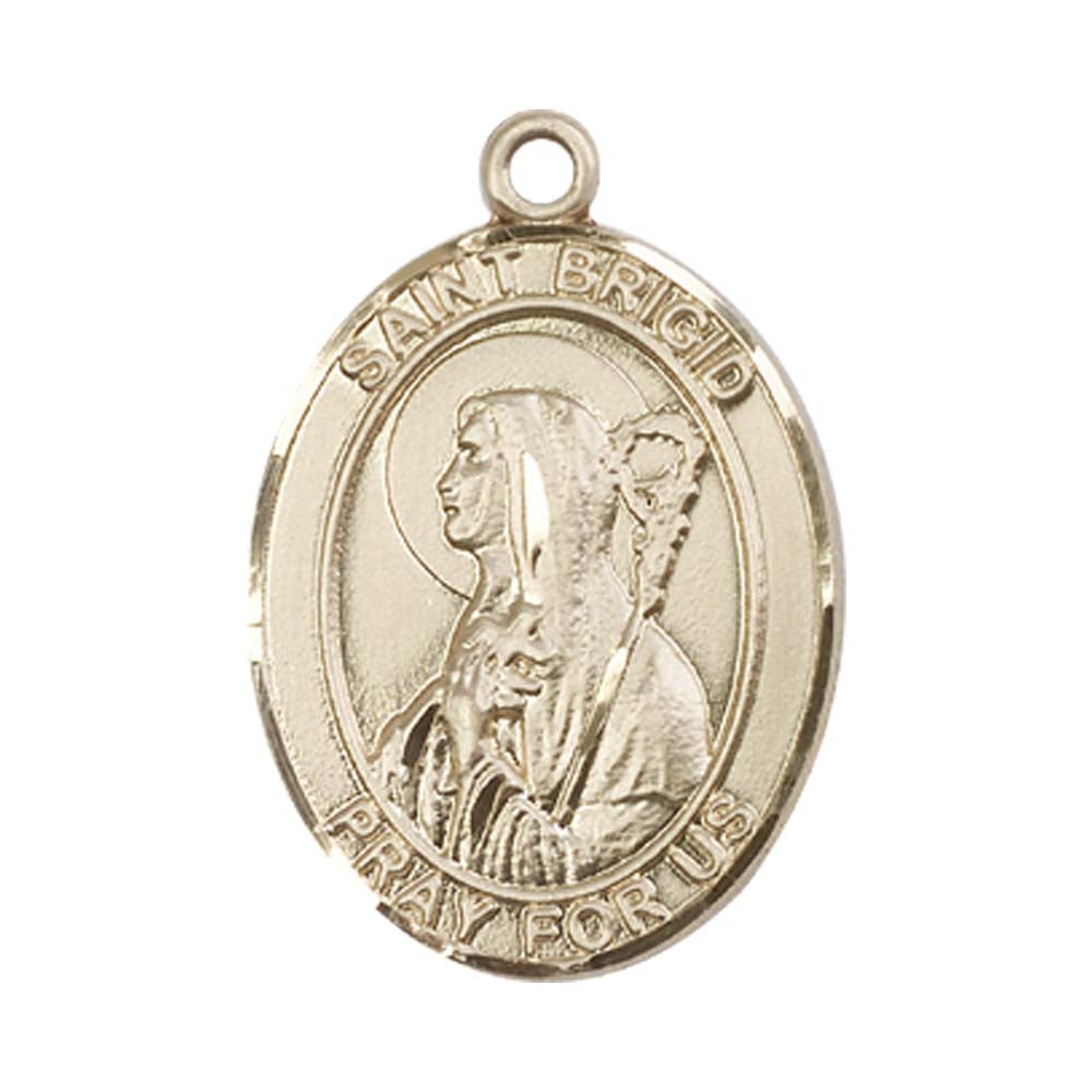 14kt Gold St. Brigid of Ireland Medal - Large