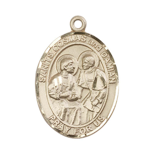 14kt Gold Sts. Cosmas & Damian Medal - Large