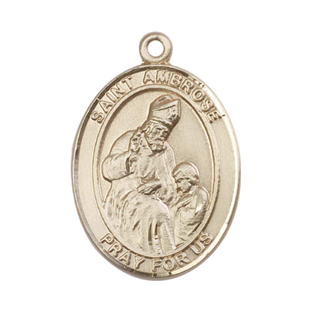 14kt Gold St. Ambrose Medal - Large