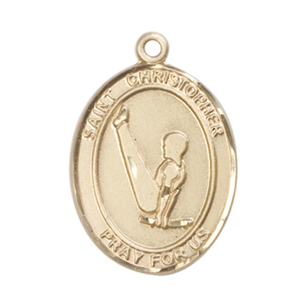 14kt Gold St. Christopher Medal - Large Gymnastics