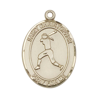 14kt Gold St. Christopher/Softball Medal - Large