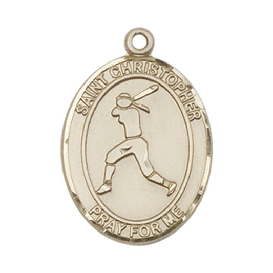 14kt Gold St. Christopher/Softball Medal - Large