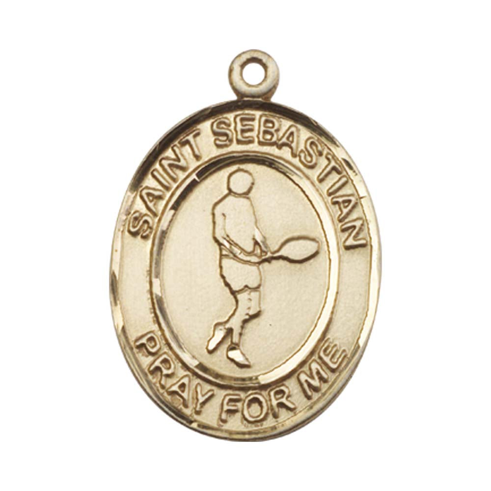 14kt Gold St. Sebastian Medal - Large Tennis