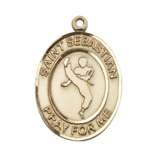 14kt Gold St. Sebastian Medal - Large Martial Arts