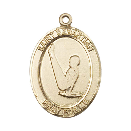 14kt Gold St. Sebastian Medal - Large Gymnastics