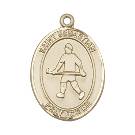 14kt Gold St. Sebastian/Field Hockey Medal - Large