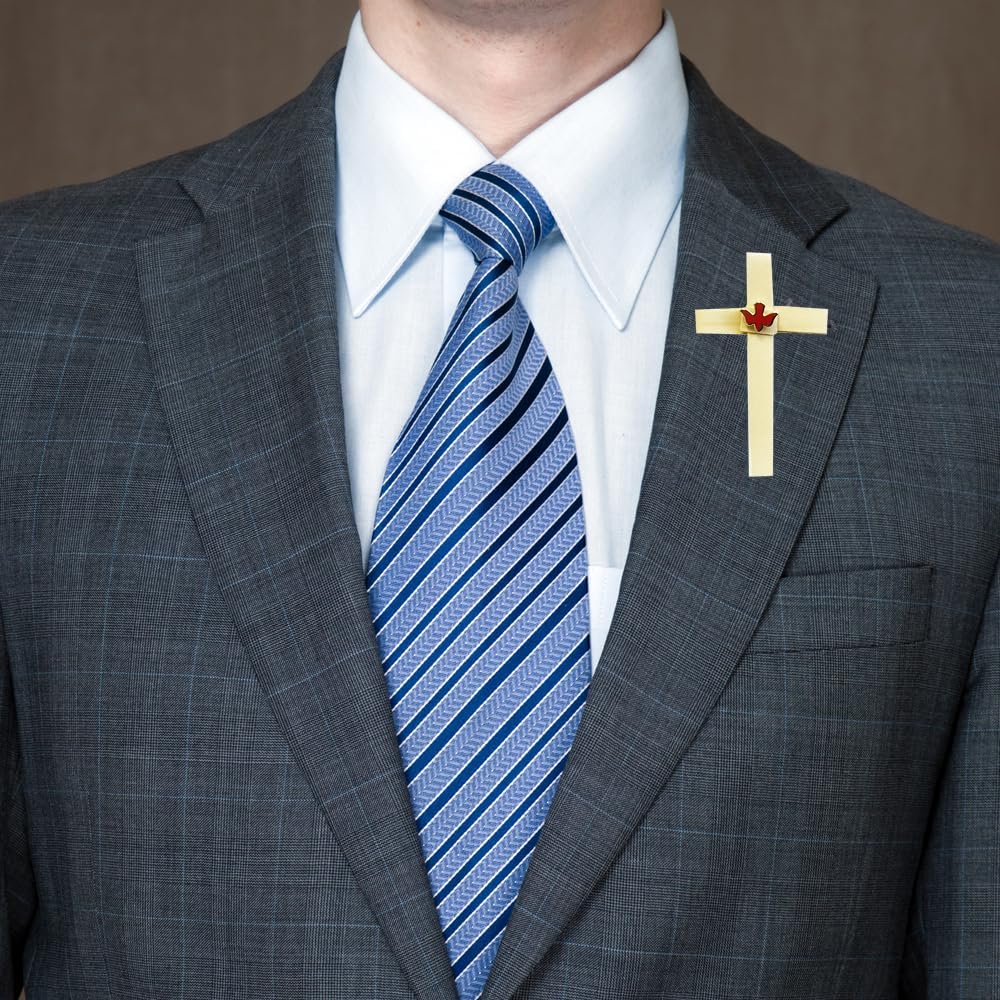 Mini Indian Palm Crosses with Holy Spirit Lapel Pin