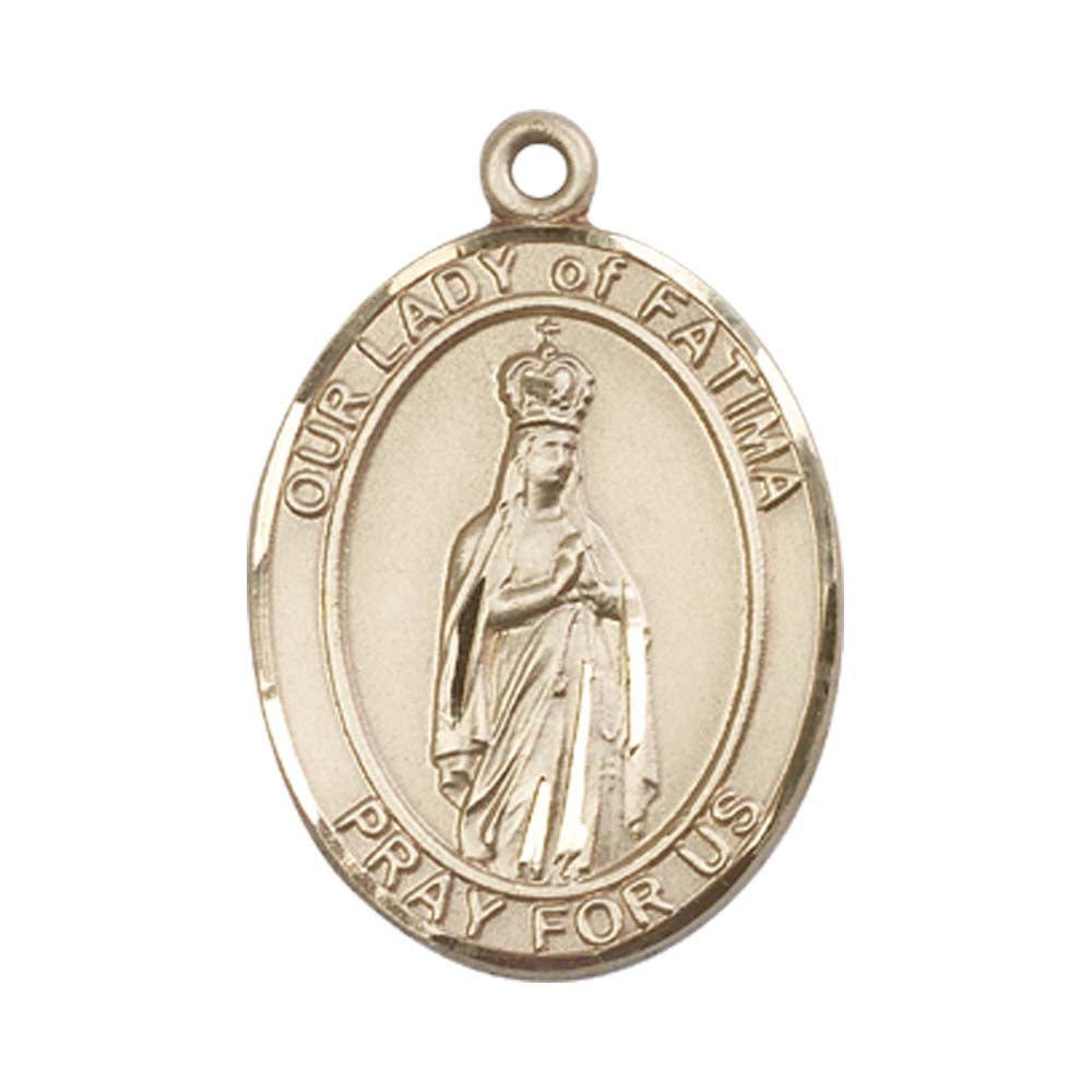 14kt Gold O/L of Fatima Medal - Large