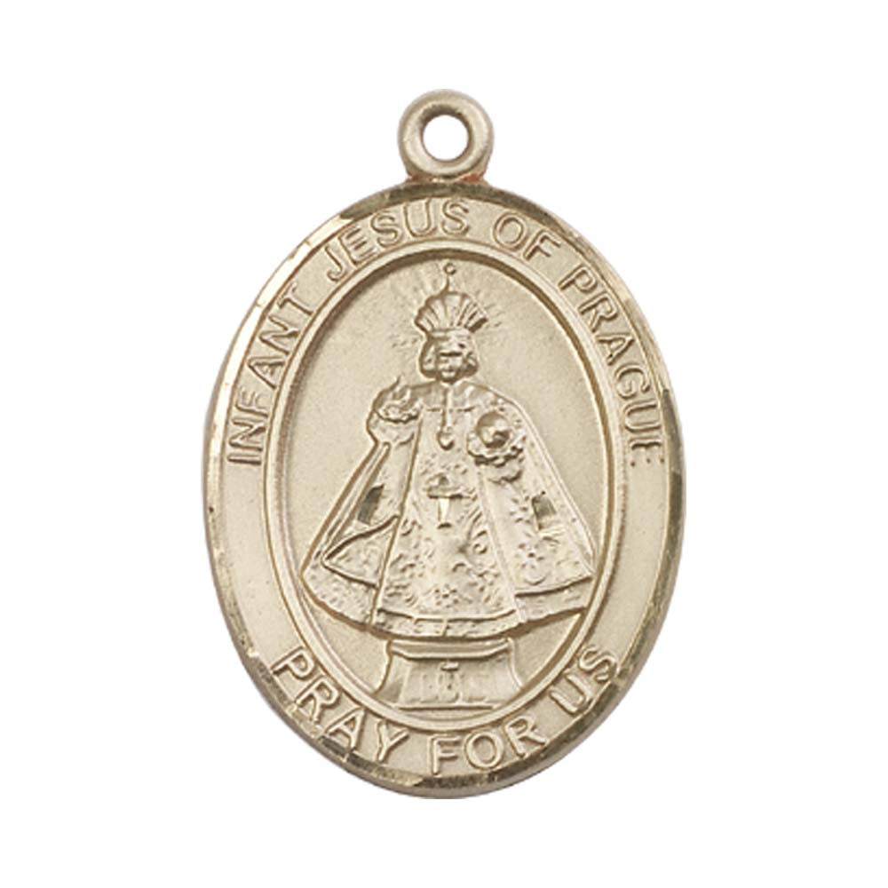 14kt Gold Infant of Prague Medal - Large