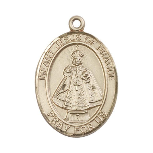 14kt Gold Infant of Prague Medal - Large