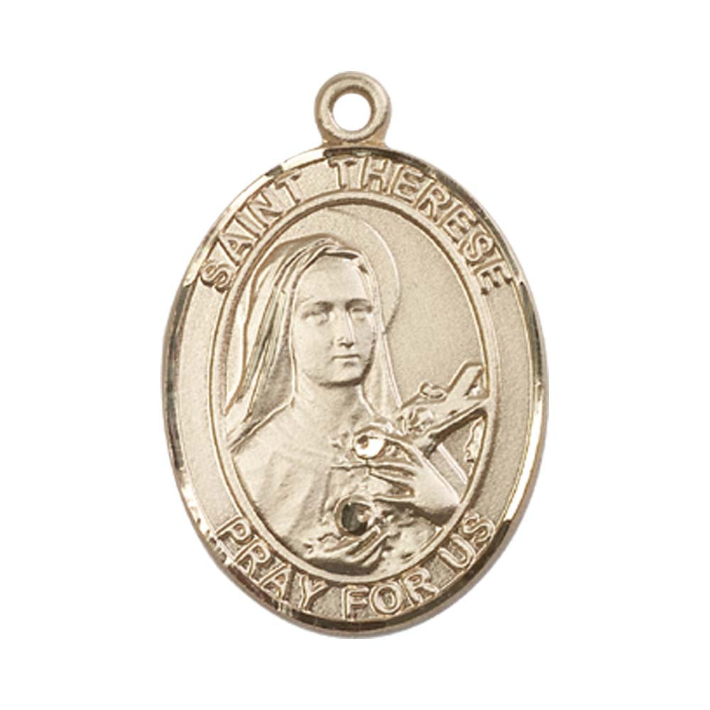 14kt Gold St. Therese of Lisieux Medal - Large