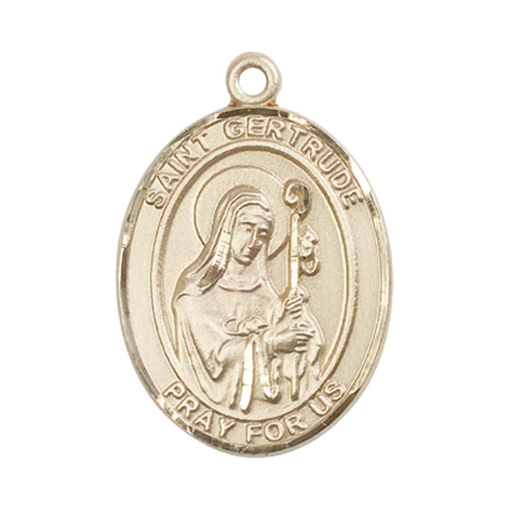14kt Gold St. Gertrude of Nivelles Medal - Large