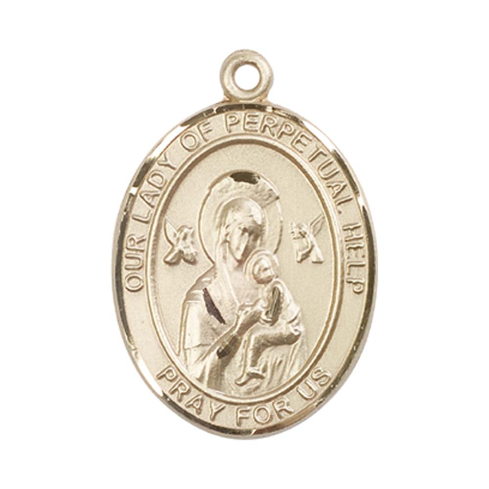 14kt Gold O/L of Perpetual Help Medal - Large