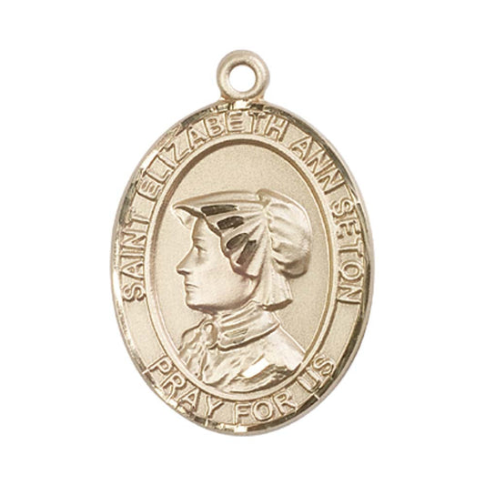 14kt Gold St. Elizabeth Ann Seton Medal - Large