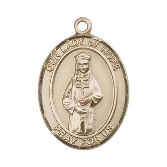 14kt Gold O/L of Hope Medal - Large