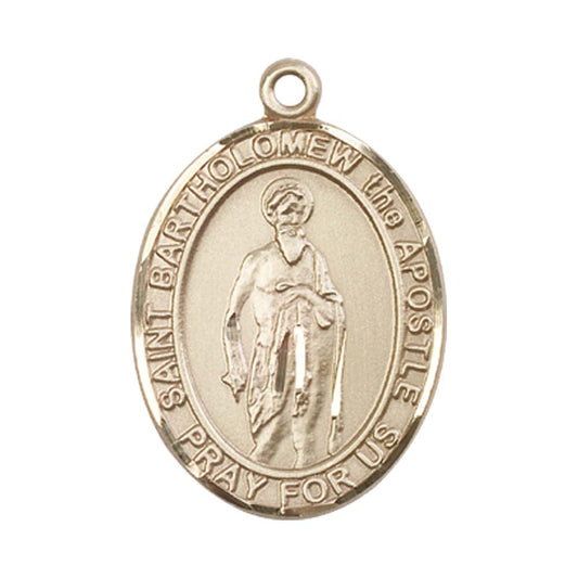 14kt Gold St. Bartholomew the Apostle Medal - Large