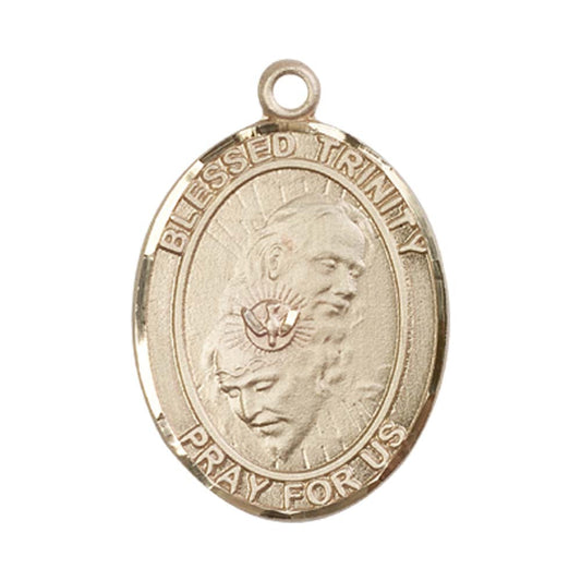 14kt Gold Blessed Trinity Medal - Large