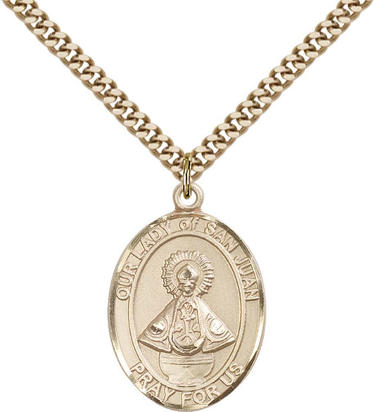 14kt Gold Filled O/L of San Juan Pendant with 24 inch Gold Plate Heavy Curb Chain