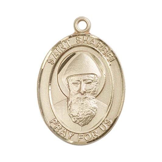 14kt Gold St. Sharbel Medal - Large