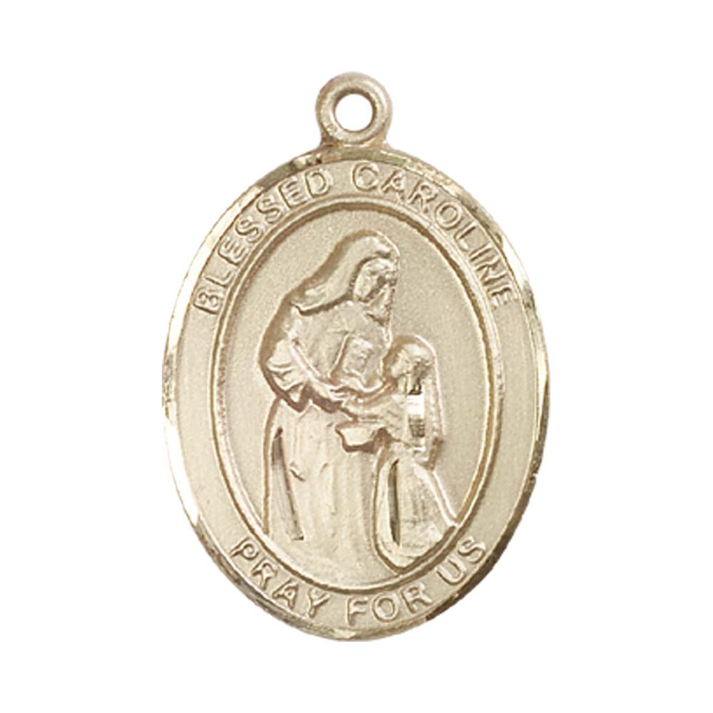 14kt Gold Blessed Caroline Gerhardinger Medal - Large