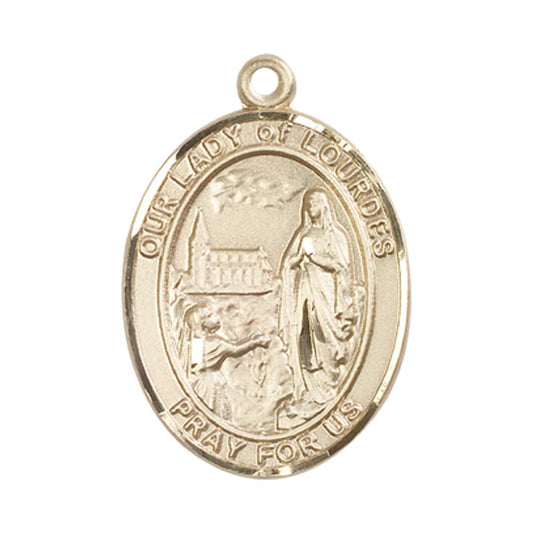 14kt Gold O/L of Lourdes Medal - Large