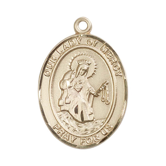 14kt Gold O/L of Mercy Medal - Large