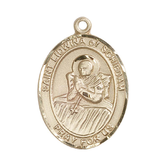 14kt Gold St. Lidwina of Schiedam Medal - Large