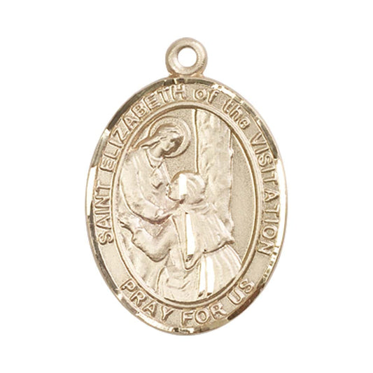 14kt Gold St. Elizabeth of the Visitation Medal - Large