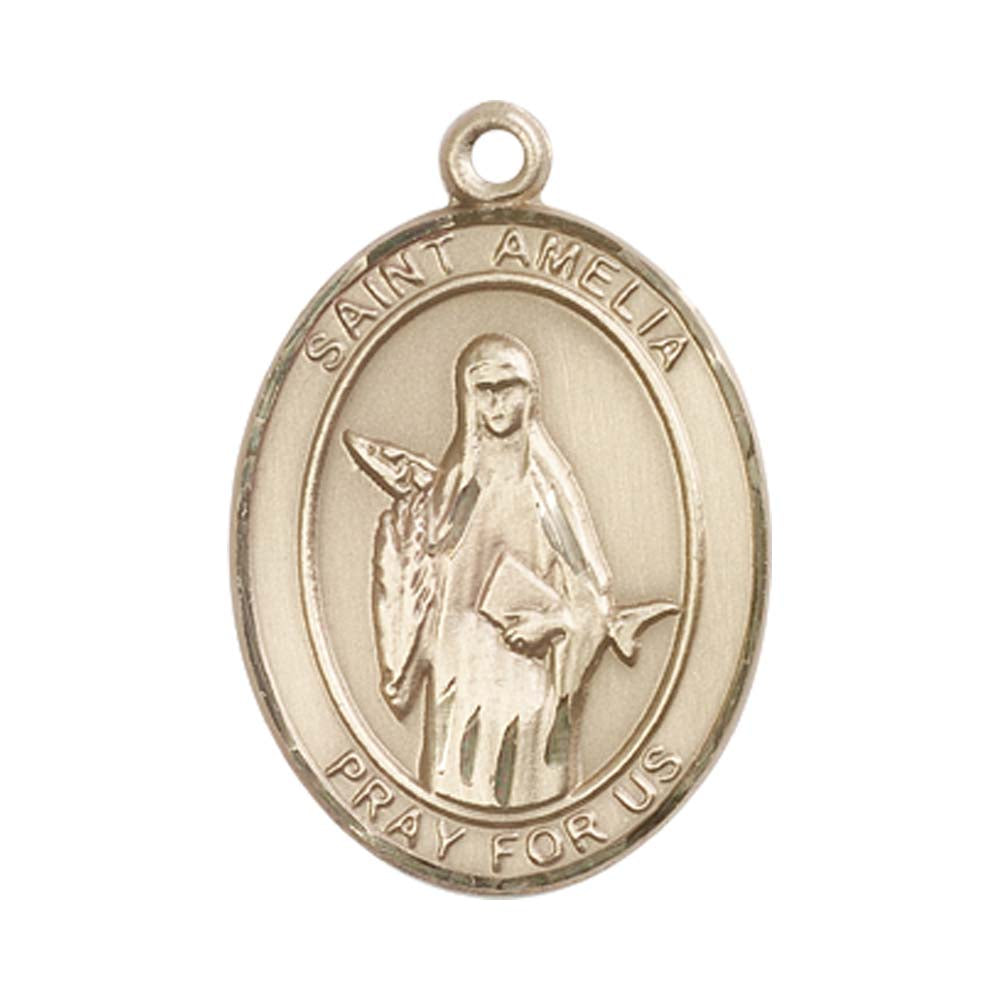 14kt Gold St. Amelia Medal - Large