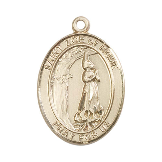 14kt Gold St. Zoe of Rome Medal - Large
