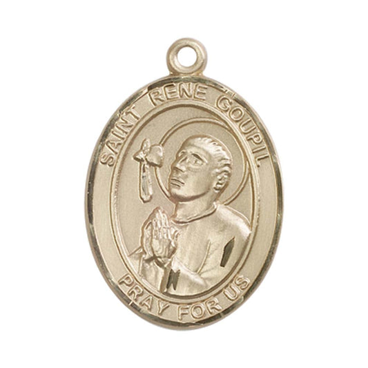 14kt Gold St. Rene Goupil Medal - Large