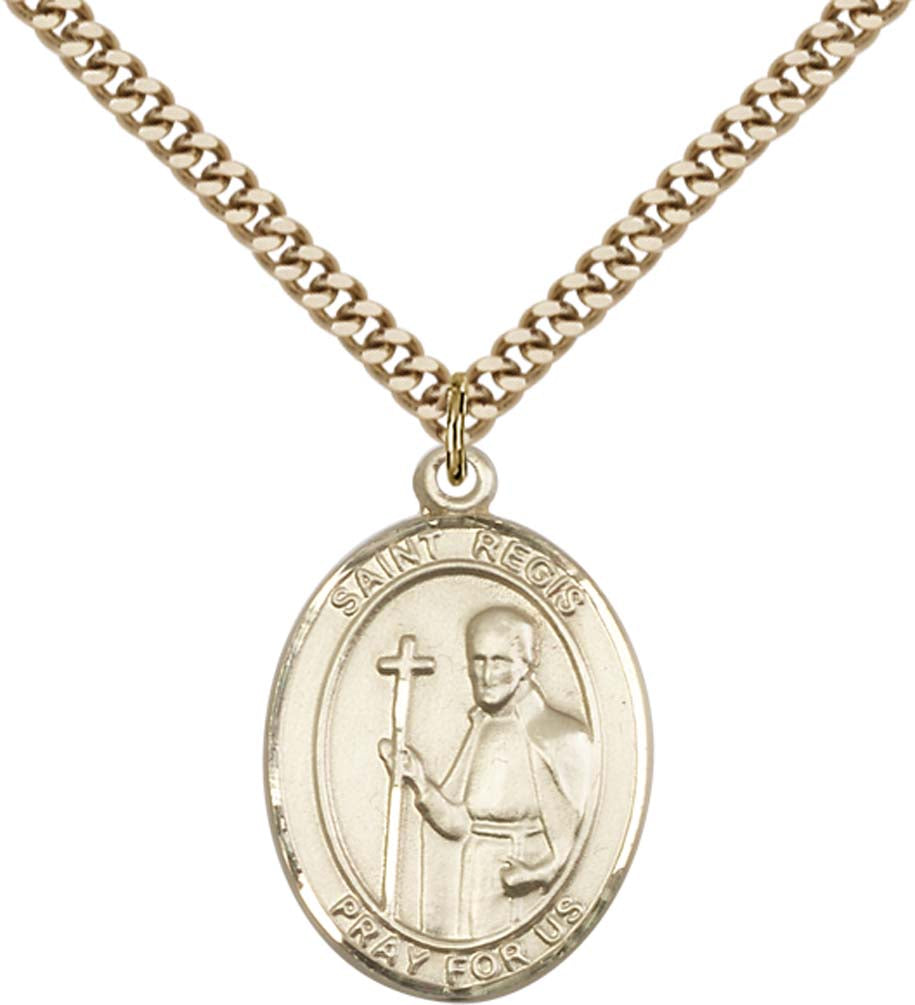 14kt Gold Filled St. Regis Pendant with 24 inch Gold Plate Heavy Curb Chain