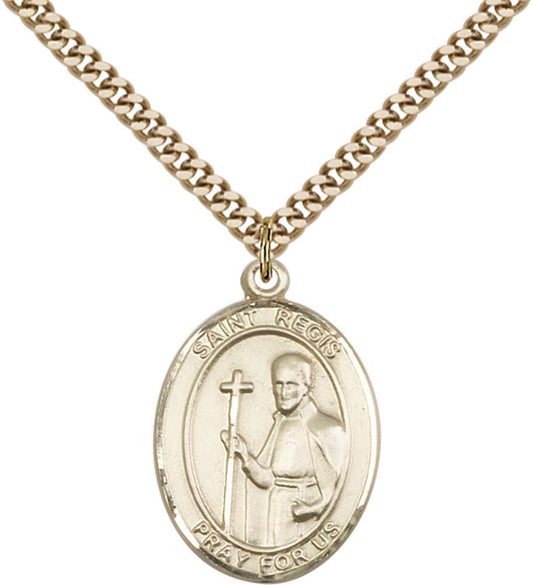 14kt Gold Filled St. Regis Pendant with 24 inch Gold Plate Heavy Curb Chain